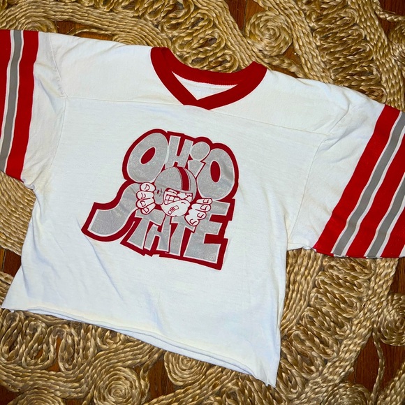 Vintage Ohio State Football Crop Jersey Tee - Picture 1 of 4